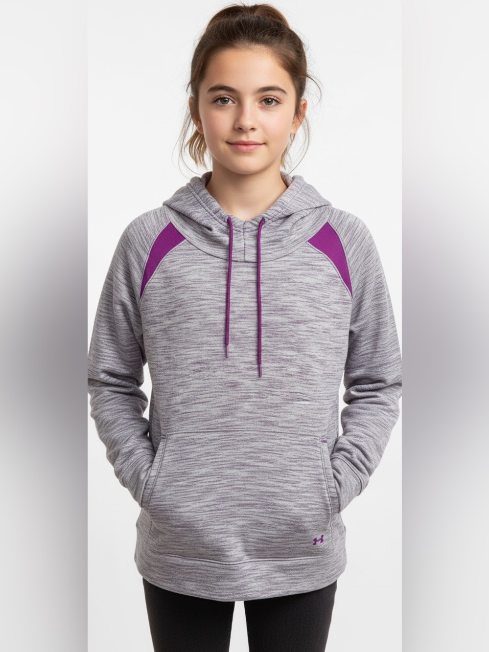Girls Under Armour Purple Pullover Hoodie L